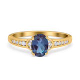 Art Deco Oval Natural Stone Wedding Ring
