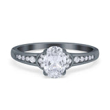 Art Deco Oval Natural Stone Wedding Ring