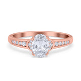 Art Deco Oval Natural Stone Wedding Ring