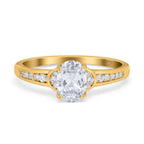 Art Deco Oval Natural Stone Wedding Ring