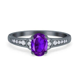 Art Deco Oval Natural Stone Wedding Ring