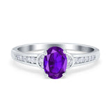 Art Deco Oval Natural Stone Wedding Ring