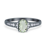 Art Deco Oval Natural Stone Wedding Ring
