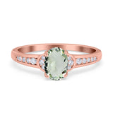 Art Deco Oval Natural Stone Wedding Ring
