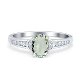 Art Deco Oval Natural Stone Wedding Ring
