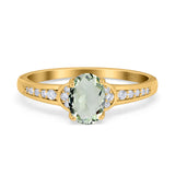 Art Deco Oval Natural Stone Wedding Ring