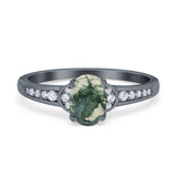 Art Deco Oval Natural Stone Wedding Ring