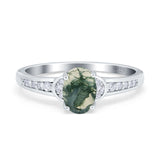 Art Deco Oval Natural Stone Wedding Ring
