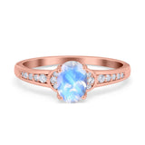 Art Deco Oval Natural Stone Wedding Ring