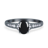 Art Deco Oval Natural Stone Wedding Ring