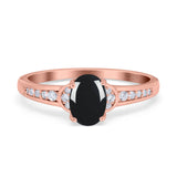 Art Deco Oval Natural Stone Wedding Ring