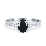 Art Deco Oval Natural Stone Wedding Ring