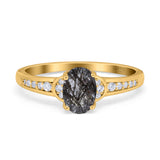 Art Deco Oval Natural Stone Wedding Ring