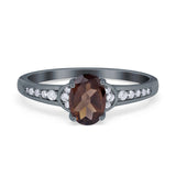 Art Deco Oval Natural Stone Wedding Ring