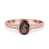 Art Deco Oval Natural Stone Wedding Ring