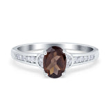 Art Deco Oval Natural Stone Wedding Ring