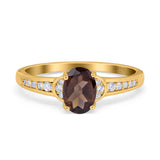 Art Deco Oval Natural Stone Wedding Ring