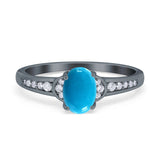 Art Deco Oval Natural Stone Wedding Ring