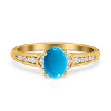 Art Deco Oval Natural Stone Wedding Ring
