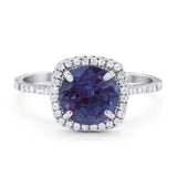 Art Deco Round Natural Stone Wedding Ring