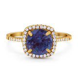 Art Deco Round Natural Stone Wedding Ring