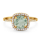 Art Deco Round Natural Stone Wedding Ring