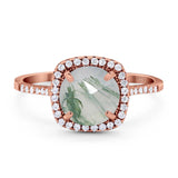 Art Deco Round Natural Stone Wedding Ring