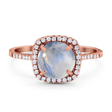 Art Deco Round Natural Stone Wedding Ring