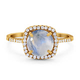 Art Deco Round Natural Stone Wedding Ring