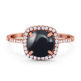 Art Deco Round Natural Stone Wedding Ring