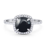 Art Deco Round Natural Stone Wedding Ring