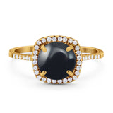 Art Deco Round Natural Stone Wedding Ring