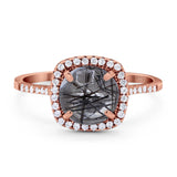 Art Deco Round Natural Stone Wedding Ring