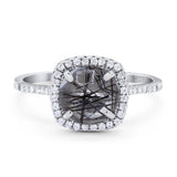 Art Deco Round Natural Stone Wedding Ring