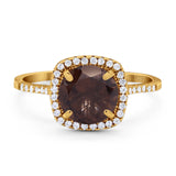 Art Deco Round Natural Stone Wedding Ring