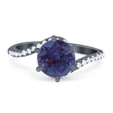 Art Deco Round Natural Stone Twisted Ring