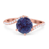 Art Deco Round Natural Stone Twisted Ring