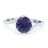 Art Deco Round Natural Stone Twisted Ring