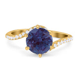 Art Deco Round Natural Stone Twisted Ring