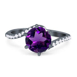 Art Deco Round Natural Stone Twisted Ring