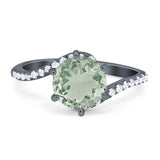 Art Deco Round Natural Stone Twisted Ring