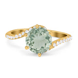 Art Deco Round Natural Stone Twisted Ring