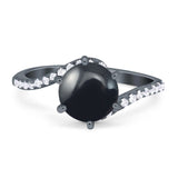 Art Deco Round Natural Stone Twisted Ring