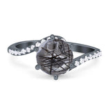 Art Deco Round Natural Stone Twisted Ring