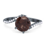 Art Deco Round Natural Stone Twisted Ring