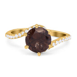 Art Deco Round Natural Stone Twisted Ring