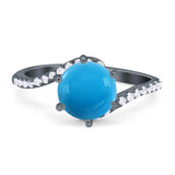 Art Deco Round Natural Stone Twisted Ring