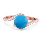 Art Deco Round Natural Stone Twisted Ring