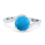 Art Deco Round Natural Stone Twisted Ring