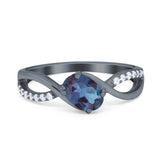  Oval Natural Stone Infinity Twisted Ring